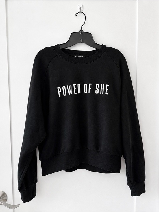 Athleta Tops - Athleta “Power of She” Black Graphic Sweatshirt Women’s Medium